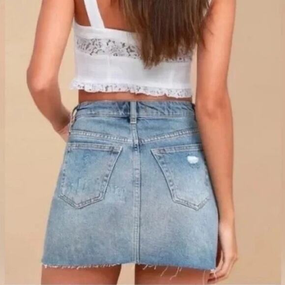 Free People We The Free Denim A Line Button Fly‎ Mini Skirt Size 30 - Picture 10 of 10